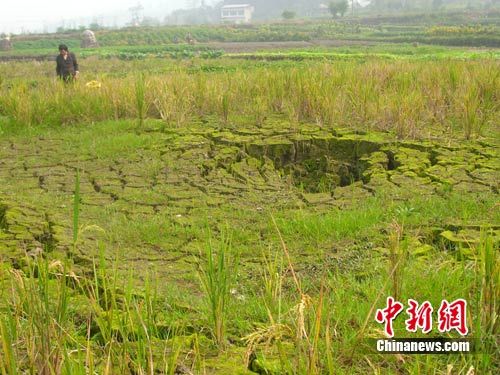 （转）一村庄现20余处地陷 山泉断流水井干涸(图)